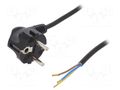 Cable; 3x0.75mm2; CEE 7/7 (E/F) plug angled,wires,SCHUKO plug PLASTROL W-97156