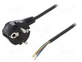 Cable; 3x1mm2; CEE 7/7 (E/F) plug angled,wires,SCHUKO plug; PVC PLASTROL W-97166