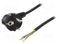Cable; 3x1mm2; CEE 7/7 (E/F) plug angled,wires,SCHUKO plug; PVC PLASTROL W-97174