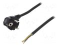 Cable; 3x1.5mm2; CEE 7/7 (E/F) plug angled,wires,SCHUKO plug PLASTROL W-97176