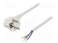 Cable; 3x1.5mm2; CEE 7/7 (E/F) plug angled,wires,SCHUKO plug PLASTROL W-97181