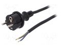 Cable; 3x1mm2; CEE 7/7 (E/F) plug,wires,SCHUKO plug; rubber; 3m PLASTROL W-97266