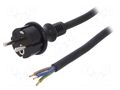 Cable; 3x2.5mm2; CEE 7/7 (E/F) plug,wires,SCHUKO plug; rubber PLASTROL W-97275