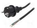 Cable; 3x1mm2; CEE 7/7 (E/F) plug,wires,SCHUKO plug; PVC; 5m PLASTROL W-98378