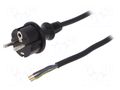 Cable; 3x1mm2; CEE 7/7 (E/F) plug,wires,SCHUKO plug; rubber; 5m PLASTROL W-97269