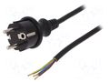 Cable; 3x1mm2; CEE 7/7 (E/F) plug,wires,SCHUKO plug; PVC; 3m PLASTROL W-98374