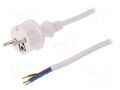 Cable; 3x1.5mm2; CEE 7/7 (E/F) plug,wires,SCHUKO plug; PVC; 1.5m PLASTROL W-98379
