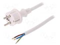 Cable; 3x2.5mm2; CEE 7/7 (E/F) plug,wires,SCHUKO plug; PVC; 4m PLASTROL W-98394