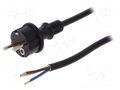 Cable; 3x2.5mm2; CEE 7/7 (E/F) plug,wires,SCHUKO plug; PVC; 4m PLASTROL W-98395