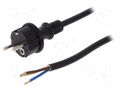 Cable; 3x2.5mm2; CEE 7/7 (E/F) plug,wires,SCHUKO plug; PVC; 4m PLASTROL W-98395