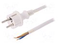 Cable; 3x2.5mm2; CEE 7/7 (E/F) plug,wires,SCHUKO plug; PVC; 5m PLASTROL W-98396