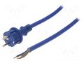 Cable; 3x2.5mm2; CEE 7/7 (E/F) plug,wires,SCHUKO plug; rubber PLASTROL W-98454