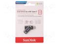 Pendrive; USB 3.1; 256GB; R: 150MB/s; DUAL DRIVE GO; black SANDISK SDDDC3-256G-G46