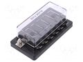 Fuse boxes; 19mm; 30A; screw; Leads: connectors; Body: black; ways: 6 SCI R3-76C-01-3L106