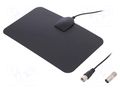Antenna; DAB,DVB-T; 20dBi; for ribbon cable; 50Ω; F,IEC,male; 2m SR PASSIVES DVB-T-HD-AT01