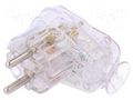 Connector: AC supply; male; plug; 2P+PE; 250VAC; 16A; for cable TIMEX-ELEKTRO AWA-LKTR