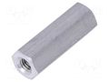 Screwed spacer sleeve; 18mm; Int.thread: M3; hexagonal; aluminium DREMEC TFF-M3X18/DR135