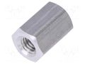 Screwed spacer sleeve; 8mm; Int.thread: M3; hexagonal; aluminium DREMEC TFF-M3X8/DR134