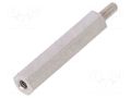 Screwed spacer sleeve; 20mm; Int.thread: M2; Ext.thread: M2; brass DREMEC TFM-M2X20/DR211