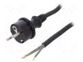 Cable; 3x1.5mm2; CEE 7/7 (E/F) plug,wires,SCHUKO plug; rubber PLASTROL W-97498