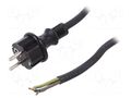 Cable; 3x2.5mm2; CEE 7/7 (E/F) plug,wires,SCHUKO plug; rubber PLASTROL W-97896