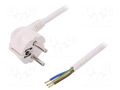 Cable; 3x1.5mm2; CEE 7/7 (E/F) plug angled,wires,SCHUKO plug PLASTROL W-98009