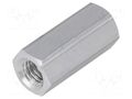 Screwed spacer sleeve; 18mm; Int.thread: M5; hexagonal; aluminium DREMEC TFF-M5X18/DR138