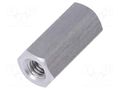 Screwed spacer sleeve; 12mm; Int.thread: M3; hexagonal; aluminium DREMEC TFF-M3X12/DR134