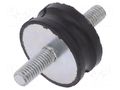 Vibration damper; M8; Ø: 35mm; rubber; L: 15mm; Thread len: 20mm ELESA+GANTER DVC1-433476