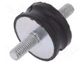 Vibration damper; M8; Ø: 35mm; rubber; L: 15mm; Thread len: 20mm ELESA+GANTER DVC1-433476