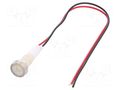 Indicator: LED; flat; white; 110VDC; 110VAC; Ø10mm; leads 200mm NINIGI IND10P-110W-W