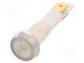 Indicator: LED; flat; white; 12VDC; 12VAC; Ø10mm; connectors NINIGI IND10P-12W-C