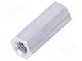 Screwed spacer sleeve; 18mm; Int.thread: M4; hexagonal; aluminium DREMEC TFF-M4X18/DR136