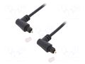 Cable; Toslink plug angled,both sides; 2m; black; Øout: 4mm GOOBAY TOS-2X90-2.0