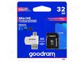 Memory card; microSDHC; R: 100MB/s; W: 10MB/s; Class 10 UHS U1 GOODRAM M1A4-0320R12