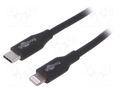 Cable; USB 2.0; Apple Lightning plug,USB C plug; 1m; black; 87W Goobay USBC-LIGHT-1.0BK