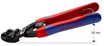 KNIPEX 71 22 200 T CoBolt® Compact Bolt Cutter with slim multi-component grips, with integrated tether attachment point for a tool tether black atramentized 200 mm 71 22 200 T 4003773080053