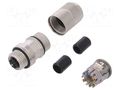 Connector: M12; plug; PIN: 8; female; STX; straight; IP67; IDC TELEGÄRTNER J80029A0500