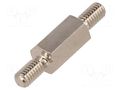 Screwed spacer sleeve; 12mm; Ext.thread: M4; hexagonal; brass DREMEC TMM-M4X12/DR416