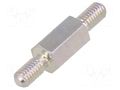Screwed spacer sleeve; 8mm; Ext.thread: M3; hexagonal; steel; zinc DREMEC TMM-M3X8/DR423