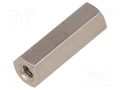 Screwed spacer sleeve; 18mm; Int.thread: M3; hexagonal; brass DREMEC TFF-M3X18/DR115