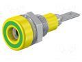 Connector: 2mm banana; socket; 10A; 23mm; yellow-green; insulated STÄUBLI LB-I2R-20