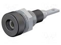 Connector: 2mm banana; socket; 10A; 23mm; black; soldered,on panel STÄUBLI LB-IF2R-21