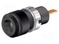 Connector: 2mm banana; socket; 10A; 28mm; black; soldered,on panel STÄUBLI SLB2-F2.8-21