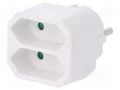 Connector: AC supply; splitter; 2P; Type: round,flat; white PLASTROL W-97742