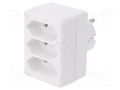 Connector: AC supply; splitter; 2P; Type: round,flat; white PLASTROL W-97743