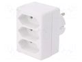 Connector: AC supply; splitter; 2P; Type: round,flat; white PLASTROL W-97743