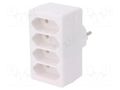 Connector: AC supply; splitter; 2P; Type: round,flat; white PLASTROL W-97744