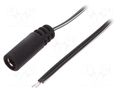 Cable; 2x0.5mm2; wires,DC 5,5/2,1 socket; straight; black; 0.2m BQ CABLE DC.CAB.2000.0020