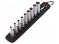 Wrench-set; 6-angles,socket spanner; Mounting: 1/4"; 50mm; 9pcs. WERA WERA.05004525001